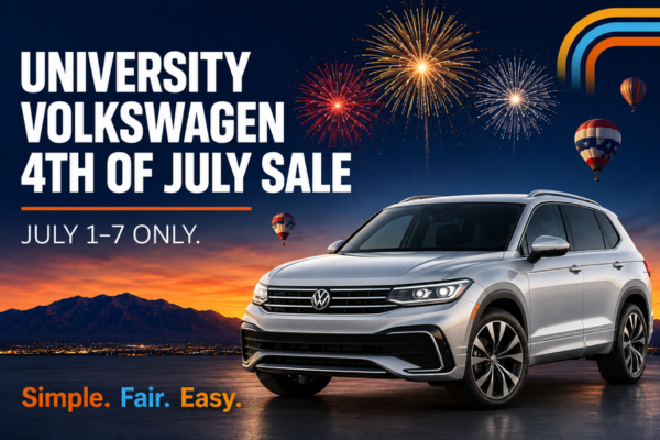 University Volkswagen 4th of July Sale, July 1-7 only — new 